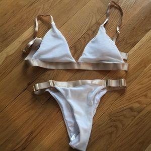 Nuera Swim white and Champagne bikini